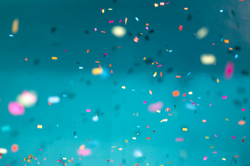 Celebration confetti, illustrative stock photograph