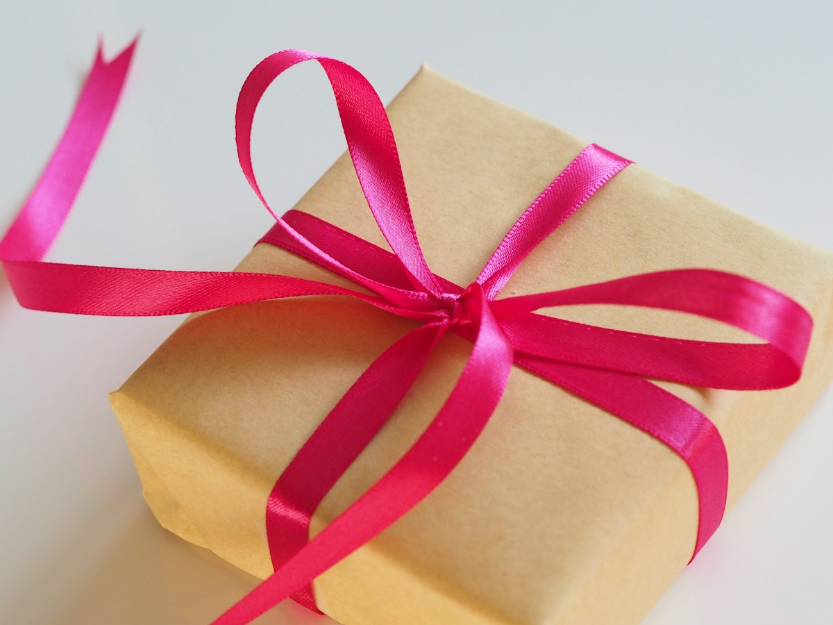 Illustrative stock photograph of gift packaging